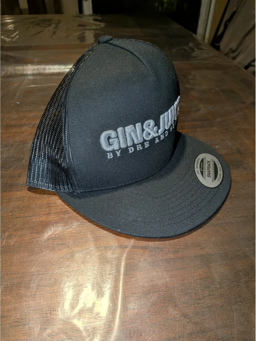 Dre And Snoop Gin & Juice Black Hat Hip Hop Snapback Hat Parental Advisory Music